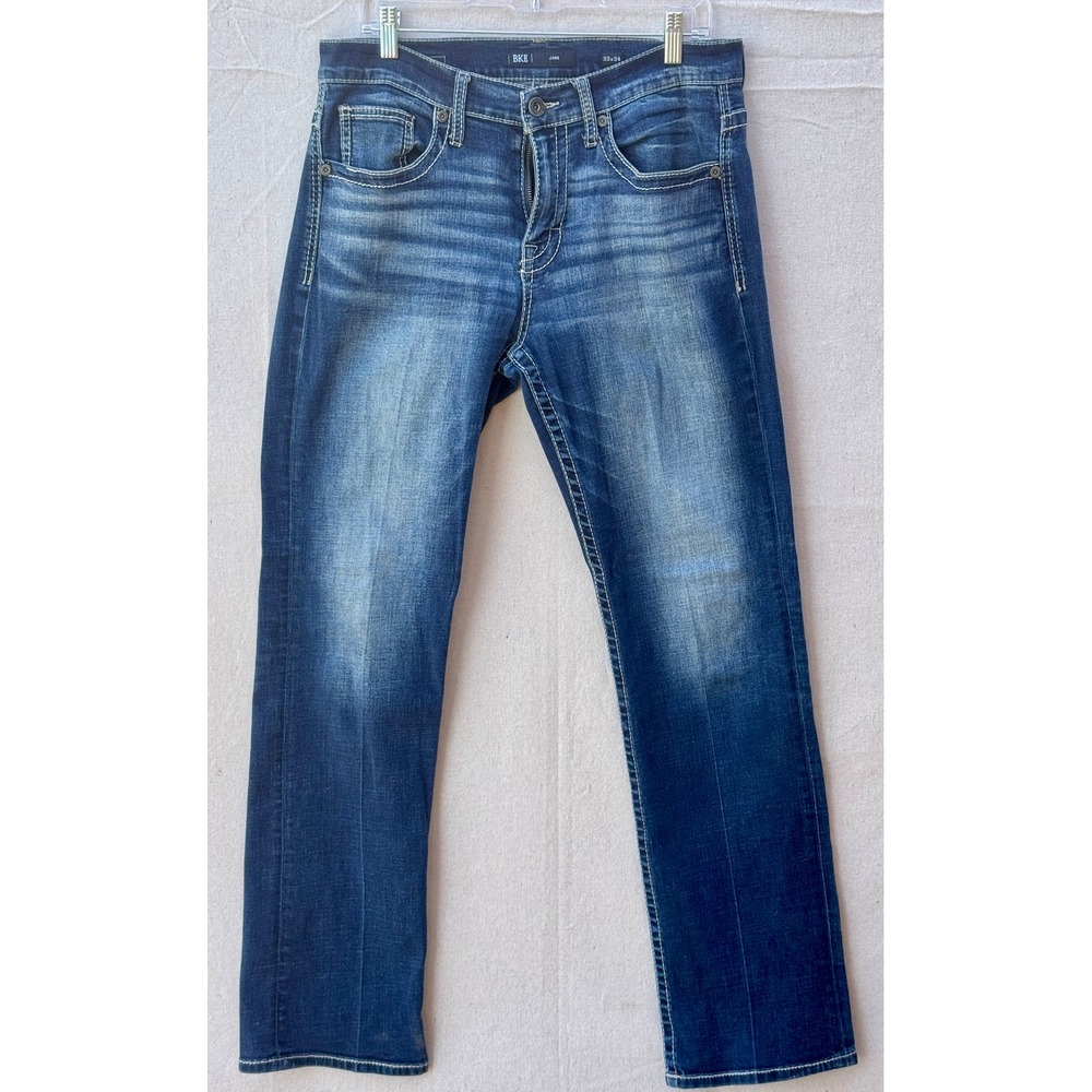 BKE Jake Straight Leg Jeans Mens 33x34 Medium Wash Stretch Denim ABS15305
